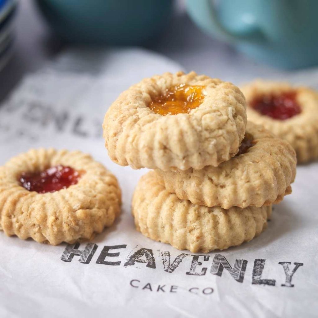 coconut jammy cookies