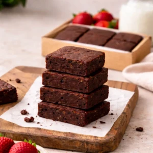 sf brownies with strawberries